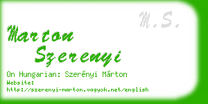 marton szerenyi business card
